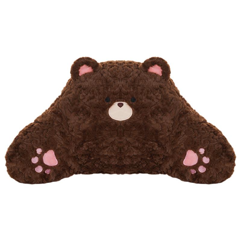 Winter Warm Plush Car Seat Cushion Universal Seat Supports Car Headrest Neck Pillow Plush Dog Cartoon Comfortable Waist Pillow