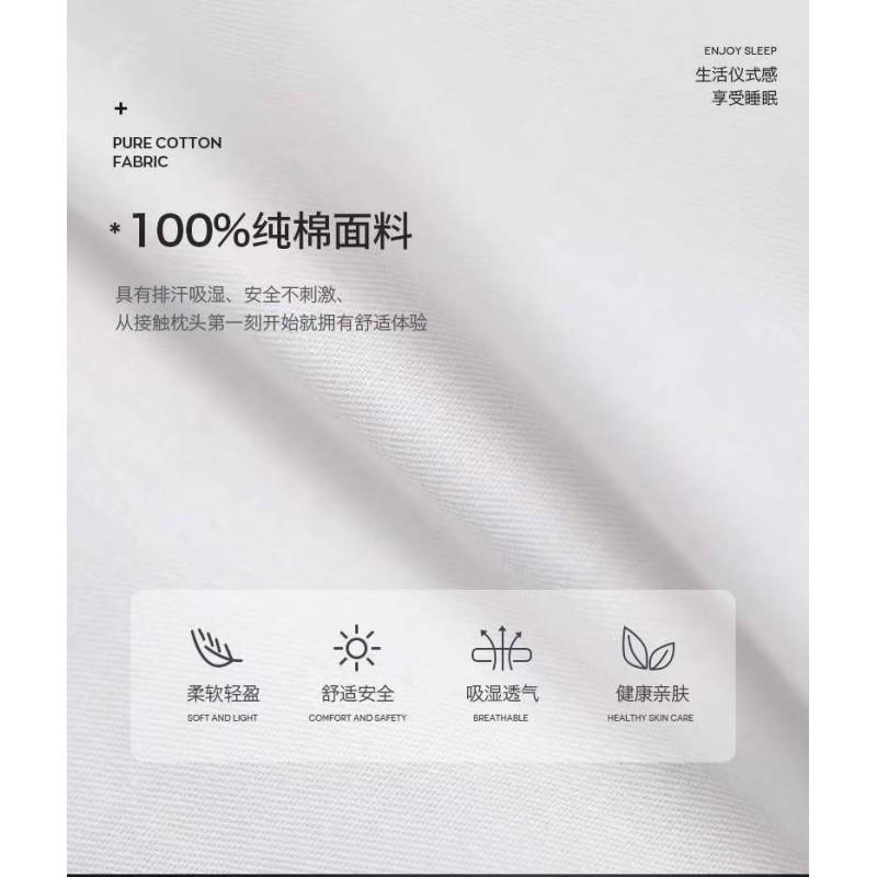 Premium Hotel-Style Cotton Cover Fiber Pillow Neck Support 48x74cm 1.1-2lb Adult Single Use