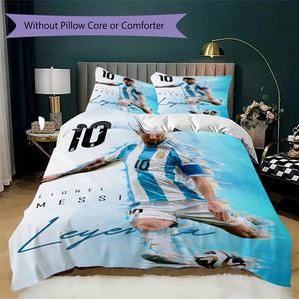 Lionel Messi Soccer Legend Threepiece Set 1 Duvet Cover 2 Pillowcase Without Core Without Core Bedding Set Soft And Comfortable