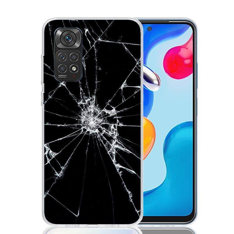 Broken Phone Screen Phone Case For Xiaomi Redmi Note 15 14 13 12S 12 Pro Plus 11S 11E 11 11T 10S 10 Art Soft Pattern Cover Redmi