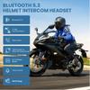 Гарнитура для мотоциклетного шлема, стерео Bluetooth, свободные руки, IPX67, водонепроницаемая, трехцветная подсветка, 1000 ч, длительный режим ожидания