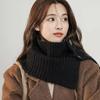 Detachable Button Scarf Knitted Neckerchief Wrap Winter Warm Turtleneck Neck Warmer  Girls