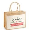 Sac De Plage - PLANETEE - Jute Avec Poche Emilie En Vacances - Coton - 43 X 33 Cm - Multicolore
