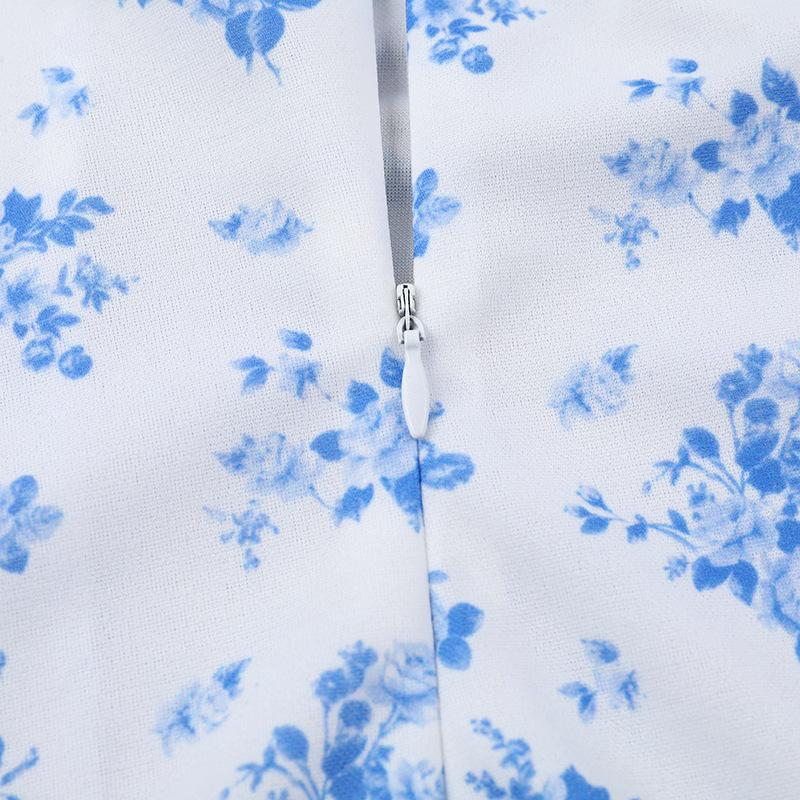 Осеннее женское платье на бедрах Fashion Ethos Slim-fit Print Top Dress A-swing