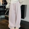 2025 Winter Cozy Loose Fit Soft Brushed Casual Pants - Versatile Thickened Long Style in Pink and Gray.