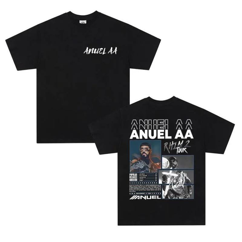 ANUEL AA Подходит для всех сезонов Новая модель Личность Одежда Для пар Унисекс Свободная футболка Высокое качество Горячий продукт Высококлассный Роскошь