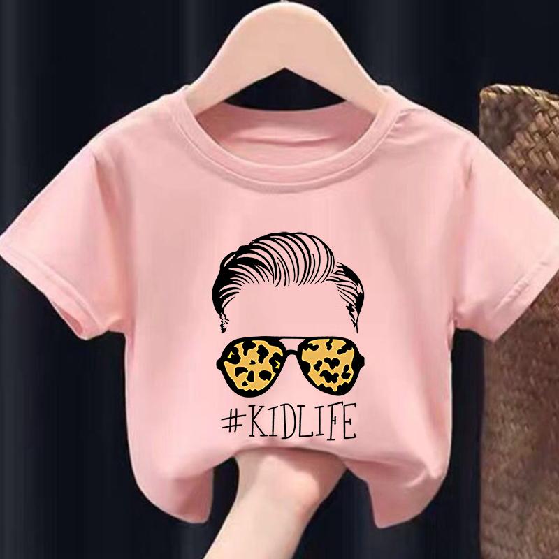 Childrens Clothing Modal Fabric Top for Boys Roundneck Shortsleeved Pullovers Kids Clothes Polyester Fiber Fabric