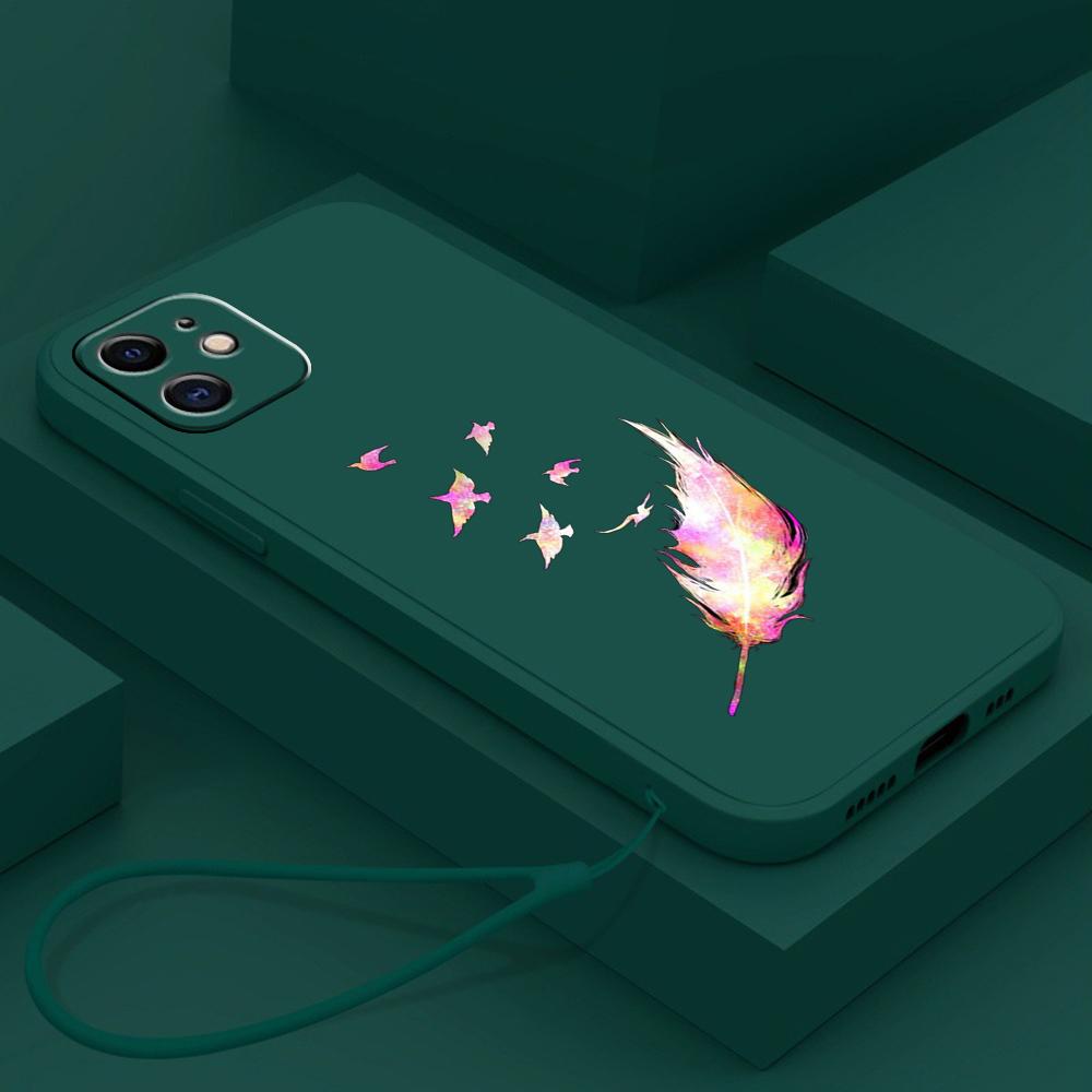 N76 Бабочка со шнурком Силиконовые чехлы для телефонов с прямым краем для Xiaomi Poco X5 F6 Redmi Note 13 Pro 12C Realme C55 Противоударный чехол Huawei