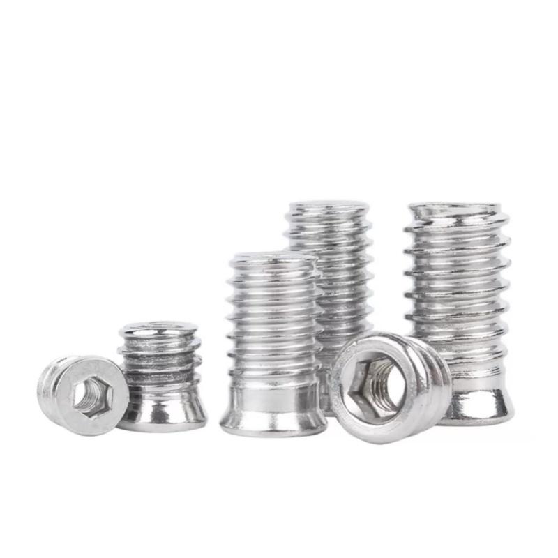 M4 M5 M6 M8 Нержавеющая сталь 304 Врезные гайки с шестигранным шлицем с резьбой для деревянной мебели