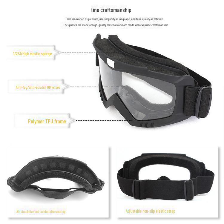 Тактические очки военного класса для защиты от ветра и песка во время активного отдыха. Идеально подходит для езды на мотоцикле, катания на лыжах и многого другого.