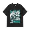 Стиранные футболки 275 г/м² 100% Хлопок Jujutsu Kaisen V63 Принт Махито Унисекс Плотная хлопковая футболка