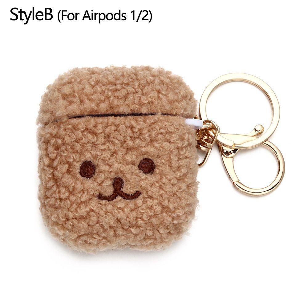 Fashion Silicone Cute Earphone Cover Fluffy Bear Earphone Case Headphones Fur Case Headphone Box