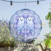 10 Inch Owl Wind Spinner Metal Garden Decor for Outdoor Balcony Hanging Ornament 360 Rotating Hook Spring Summer Decorative Gift