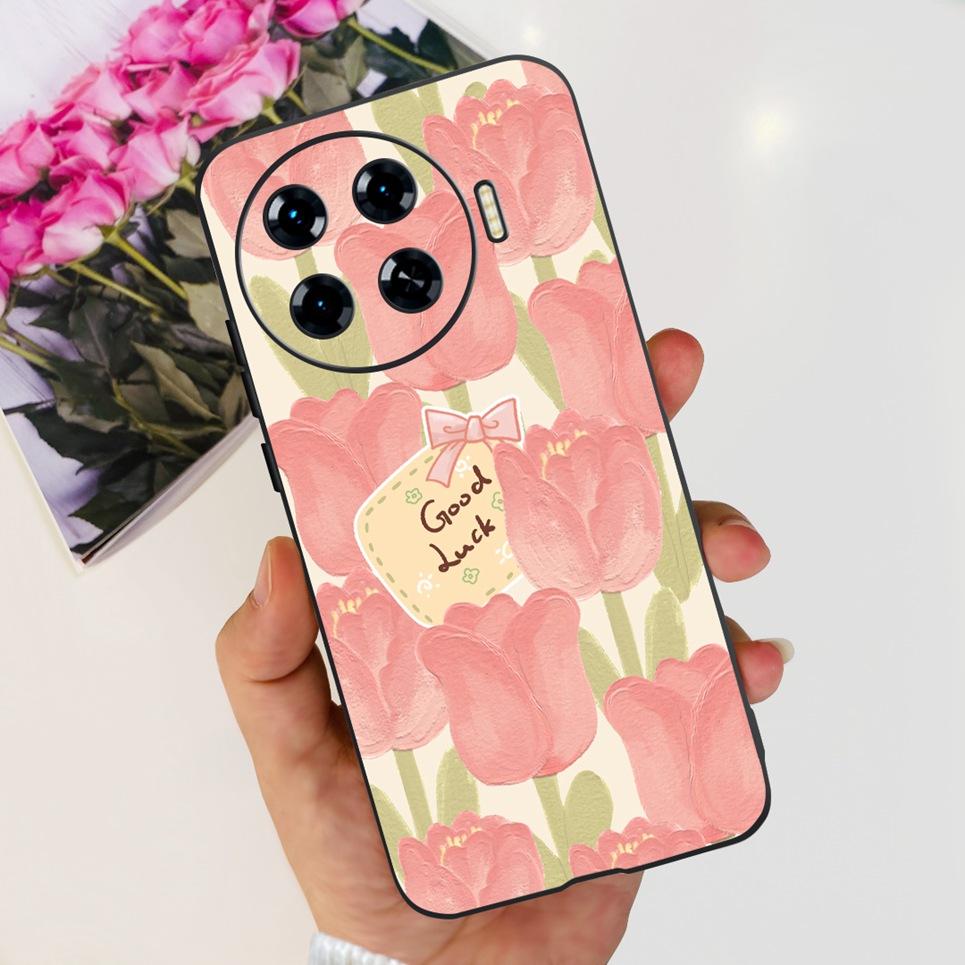 Для Tecno Spark 20 Pro Plus Spark 20c 20Pro Чехол для телефона Цветок розы Бабочка Стильный Модный Мягкий Матовый ТПУ Силикон Задняя крышка