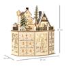 Advent calendar advent calendar box Christmas decoration, LED lights, 24 drawers, natural