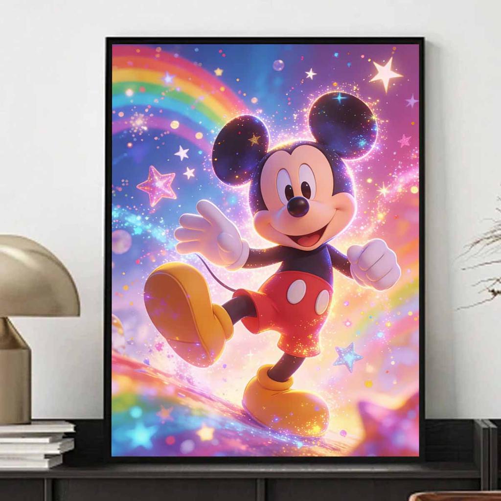 Disney Diamond Art Painting Kit Mickey Rainbow Star Home Wall Decor Handmade Gift for Adults Beginners