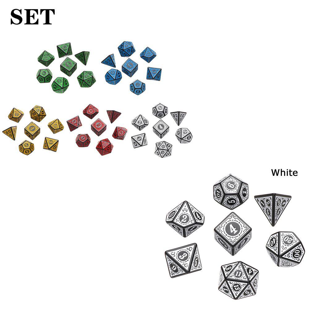 35Pcs Gift 5 Color Polyhedral Game Accessory Dice Set Iidescent Dices