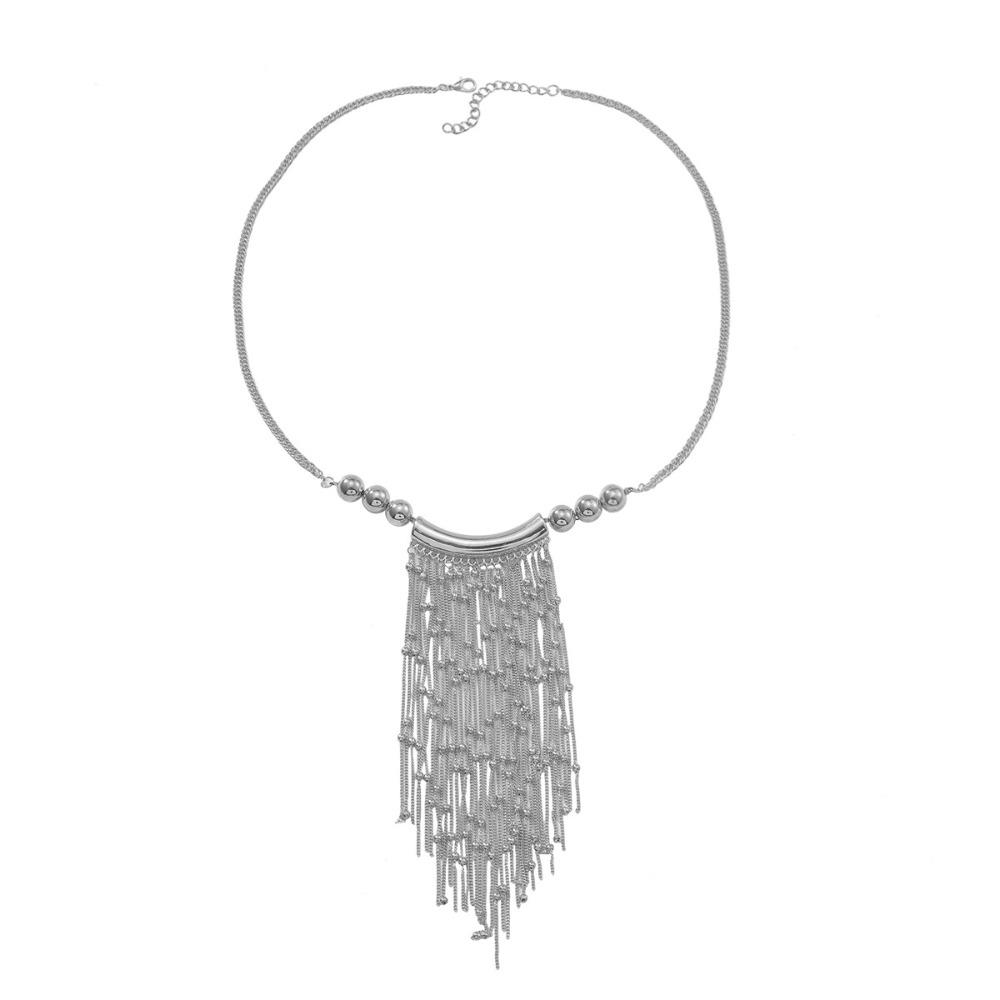 Exaggeration Tassel Long Necklace Tassel Bead Multi-layer Long Sweater Chain Jewelry Accessories Neckchain