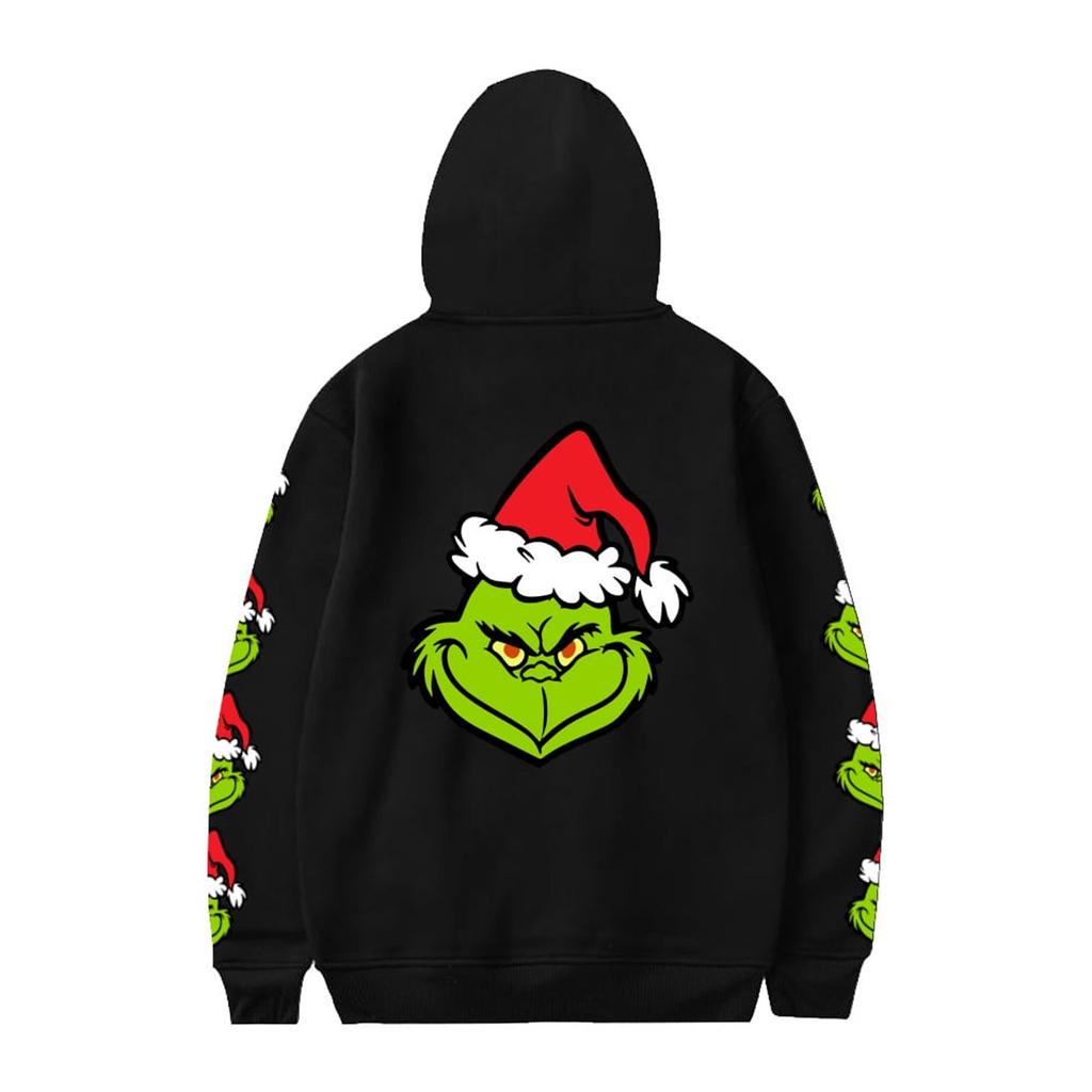 Модный свободный мужской и женский свитер с капюшоном с длинным рукавом и принтом