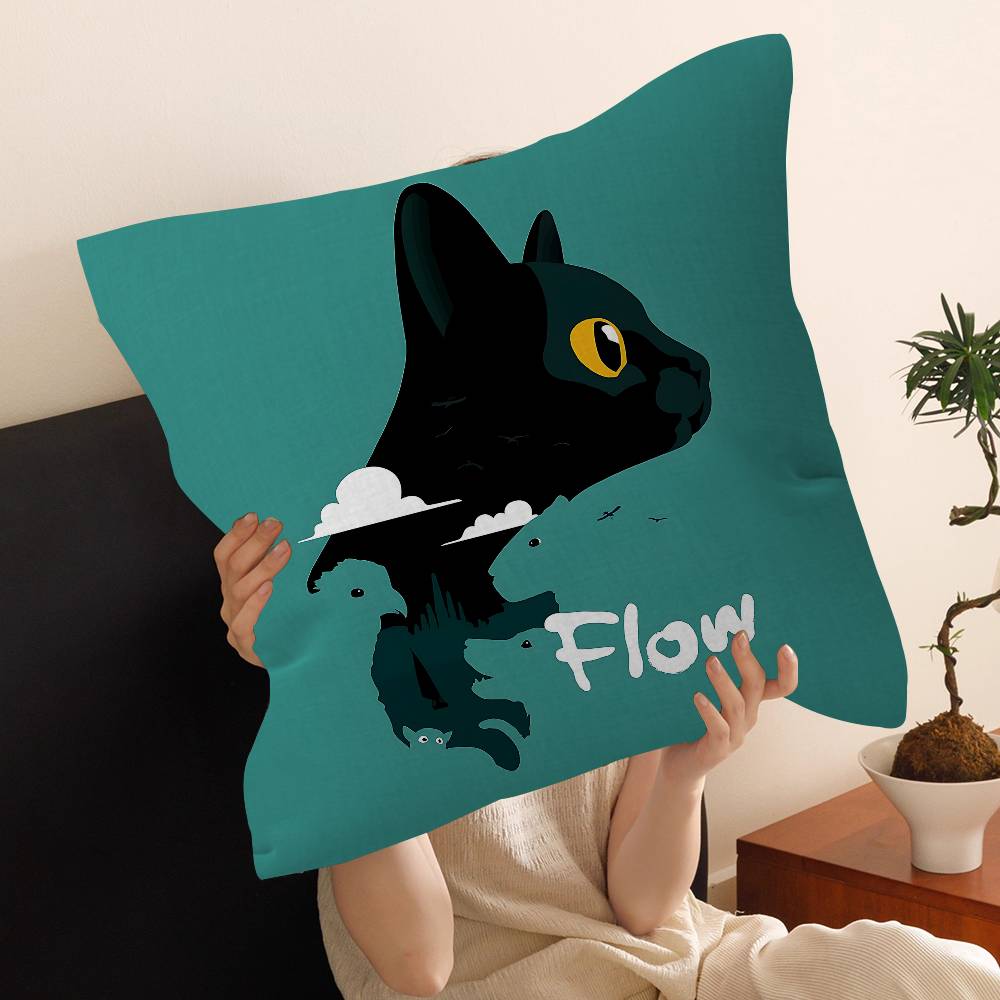 Movie F-Flow Cat Cushion Cover Car Throw Pillow Case For Sofa Car Christmas Gift 40X40Cm 45X45Cm