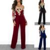 Women Ladies Casual Lace Off Shoulder Jumpsuit Playsuit Wide Leg Romper