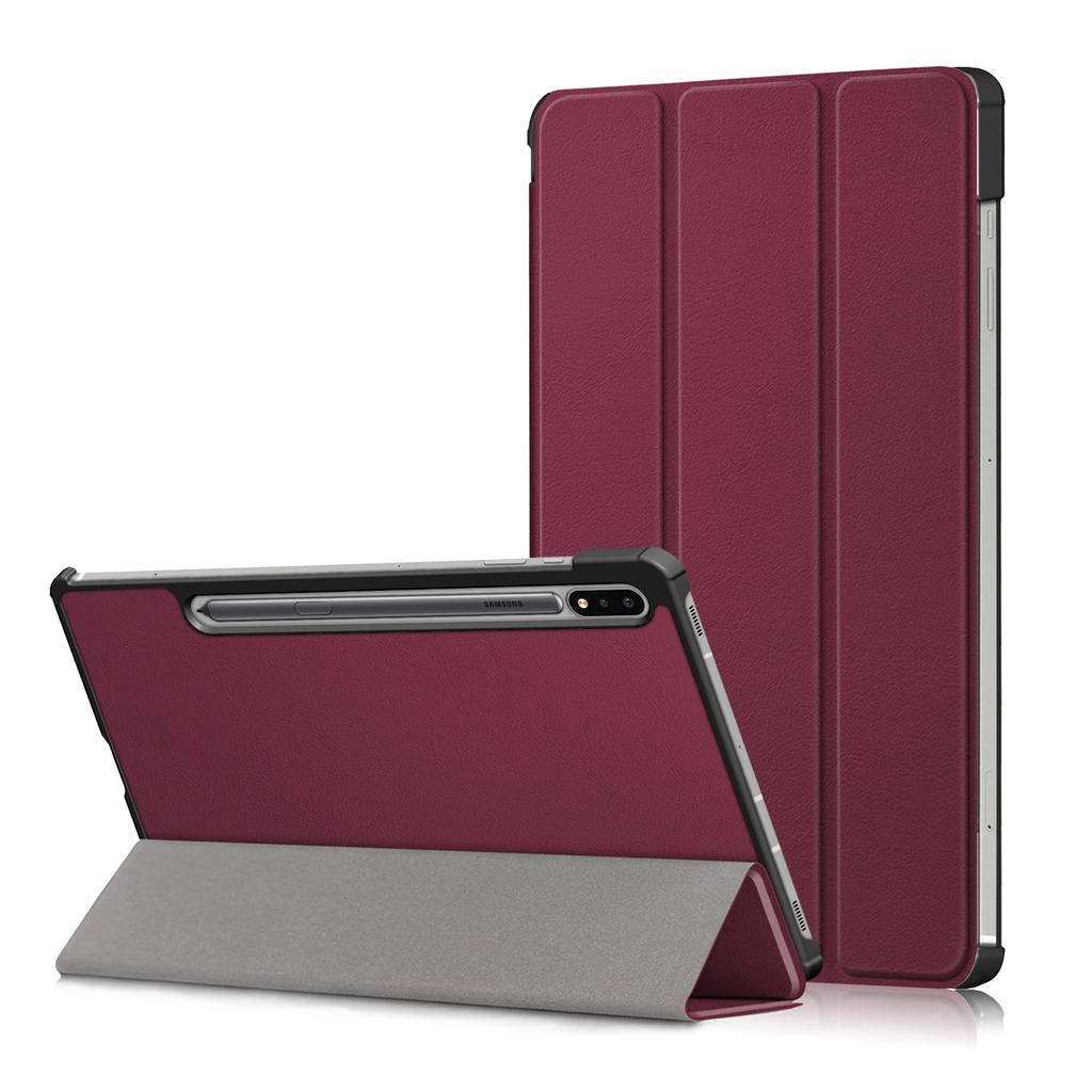 Чехол-книжка из искусственной кожи для планшета Samsung Galaxy Tab S7 Plus 12,4 дюйма SM-T970 SM-T975 SM-T976 с магнитной защитой и складной подставкой