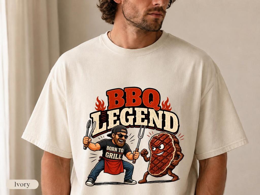 BBQ Legend Shirt, Funny T-shirt Dad Gift, Born To Grill BBQ Shirt, Father’s Day Grill Master Tee, Steak Lover Shirt, BBQ Dad T-Shirt