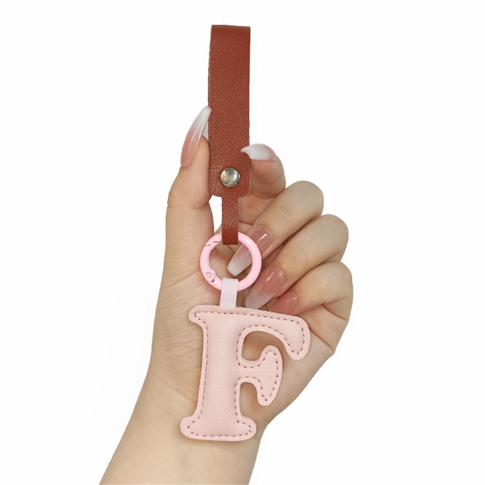 Creative PU Leather 26 Letter Keychains Fashion Alphabet Keyrings Handbag Ornaments Pendant Car Key Holder Accessories Gifts