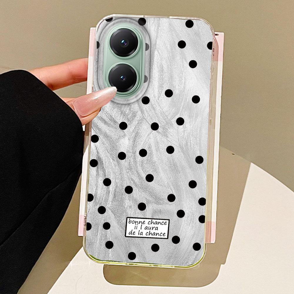 Черный чехол для телефона с текстурой перьев и круглыми точками для Xiaomi Poco X5 X7 M6 Pro X6 X3 Pro NFC C75 C71 C65 C61 M5S Женский Девичий Чехол