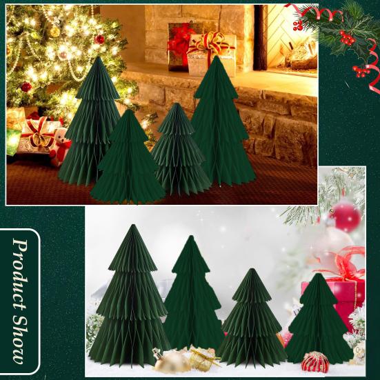 3D бумажная рождественская елка многоразовое настольное украшение сотовое дерево простая сборка мини рождественская елка для праздничного стола центральное украшение