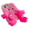 For iPhone 16 Plus Fluffy Phone Case Long Leg Expressive Eye TPU Mobile Cover
