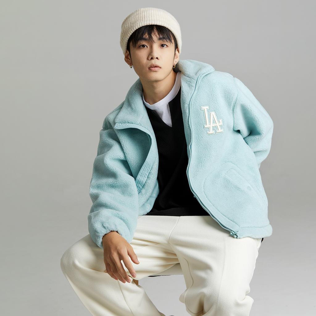 New MLB Velvet Jackets Unisex Blue 3AFDB0626-07BLL