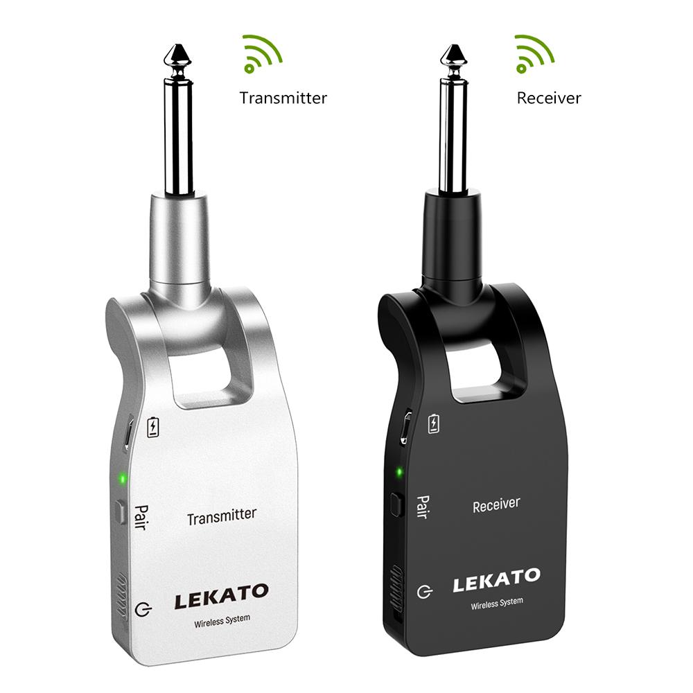 LEKATO WS-70 A8 A9 WS-10 Wireless Guitar Transmitter Receiver System Built-In Rechargeable Audio Guitar Wireless 70 Channels 40M