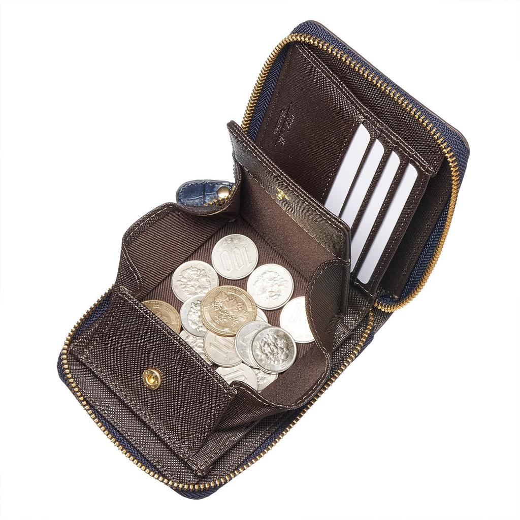 CHRISTIAN BELETT Montalcino Bifold Made with Italian Tuscan Cowhide Crocodile Round Design Men's Wallet, Leather, Embossed, (Nero Black)