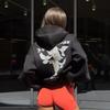 2026 Женская оверсайз толстовка с капюшоном на молнии Streetwear Графический принт Свободный крой Длинный рукав Повседневный топ