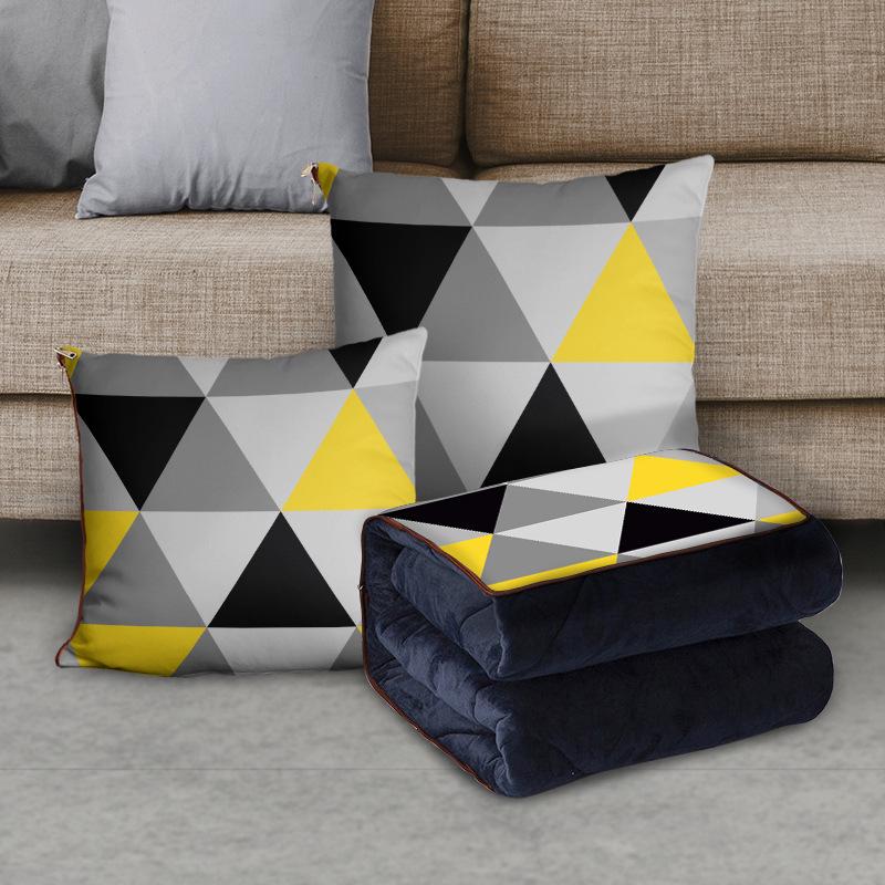 Персонализированная мультяшная флисовая плюшевая подушка-плед