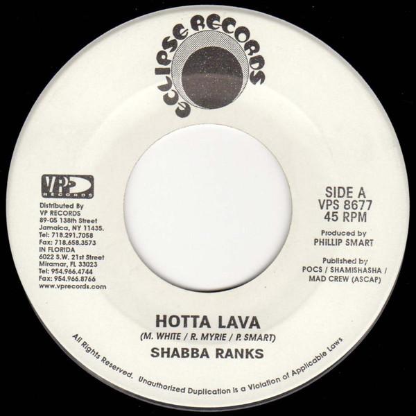 7-дюймовая пластинка SHABBA RANKS TOP NOTCH Hotta Lava Phone Thugs VPS8677 Eclipse Records 2001 Ямайка Регги Ска Даб Б/у