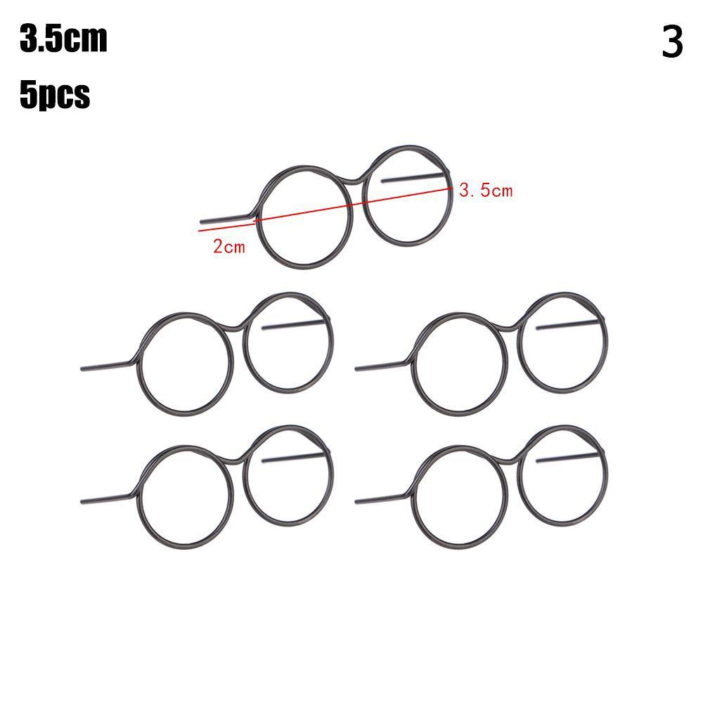 5PCS Baby Toy Retro Alloy Doll Glasses Round Frame Black Lensless