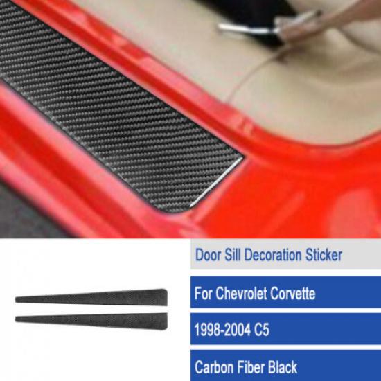 Door Sill Accent Carbon Fiber Interior Trim For Chevrolet Corvette C5 1998-2004