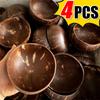 12-15CM Polished Coconut Shell Bowls Serving Dishes Fruit Salad Wooden Reusable Utensils Natural Coconut Bowl Breakfast Party