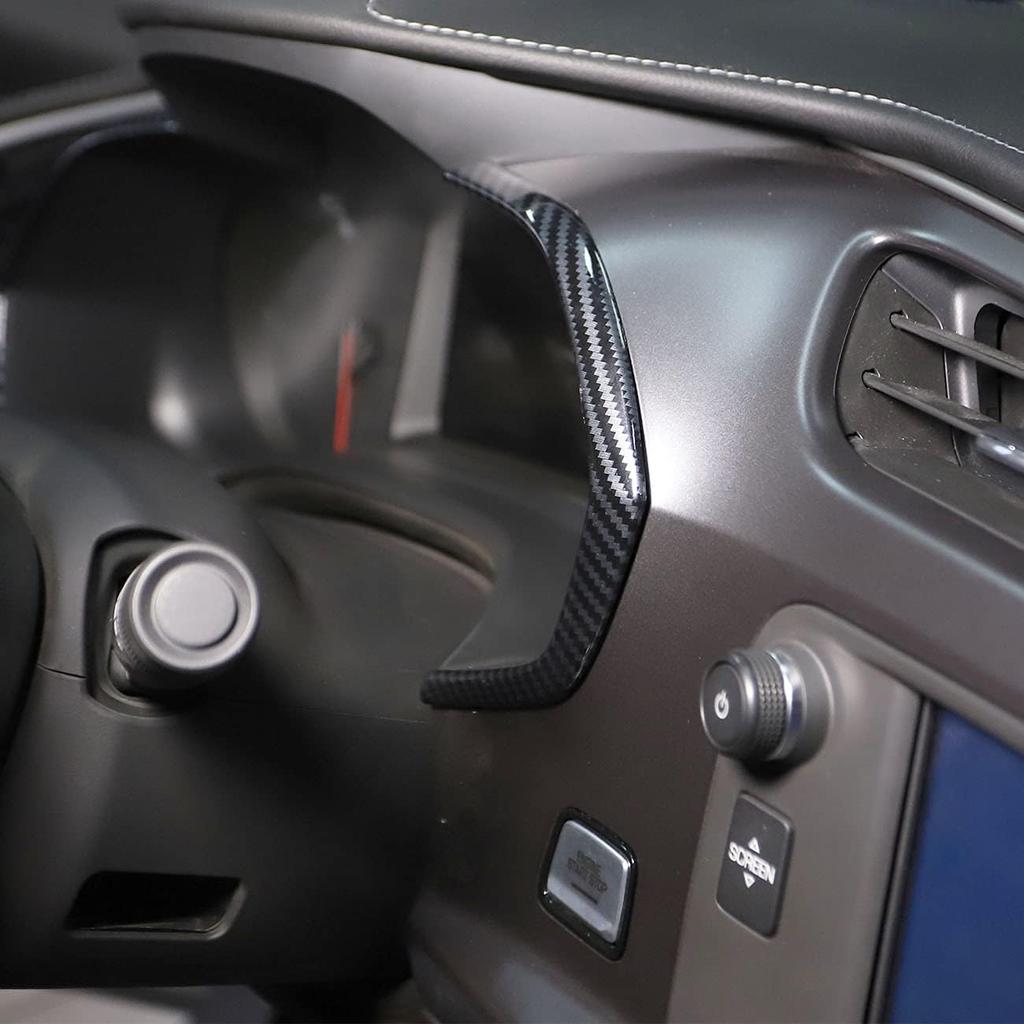 Korlot Carbon Fiber Side Meter Dashboard Cover Trims for Chevrolet Corvette C7 Interior Accessories