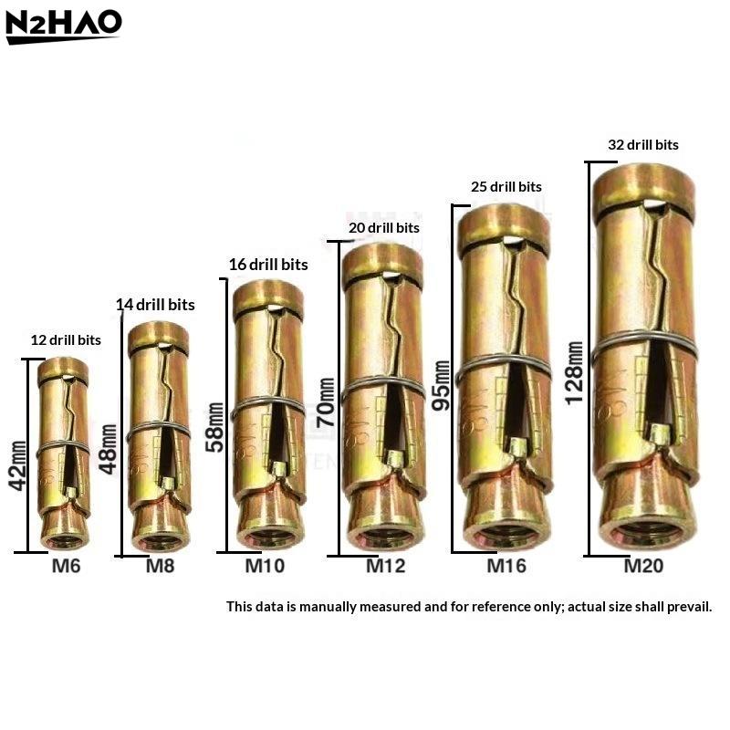 10 шт. Одногильзовый Прочный Трехсоставной Анкерный Болт M6 M8 M10 M12 Бетонный Клиновой Расширительный Анкер