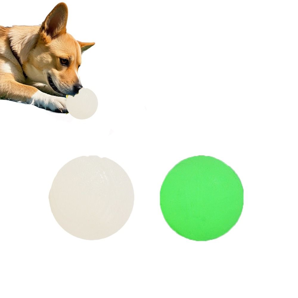 2Pcs Durable TPR Dog Relief Toys Bite Resistant Luminous Dog Toys Balls Teething Pet Interactive Toys for Home