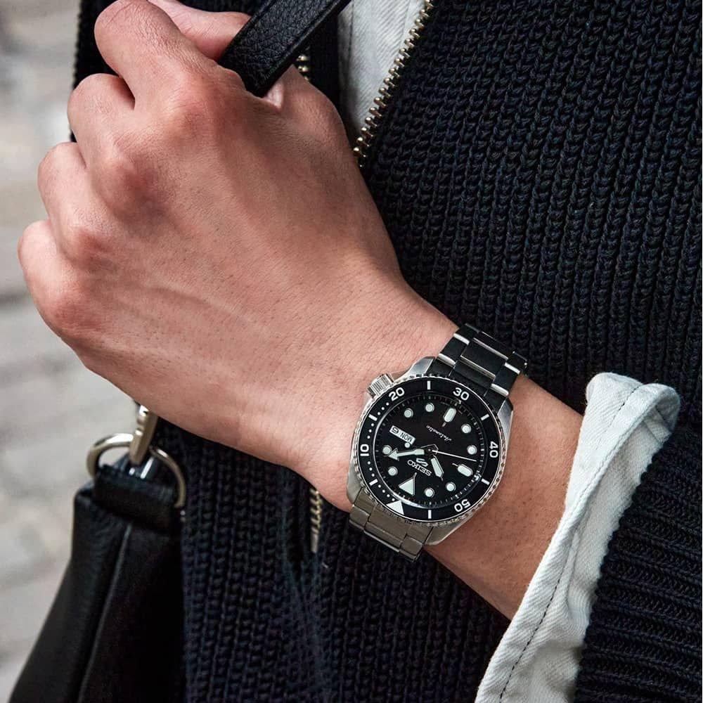 Мужские автоматические часы Seiko 5 Sports SRPD55K1 с черным циферблатом