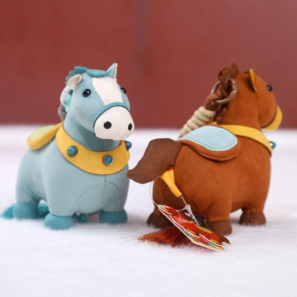 Cartoon Style Pony Plush Keychain Realistic Horse Plush Pendants Cute Year Horse Mascot Bags Decor