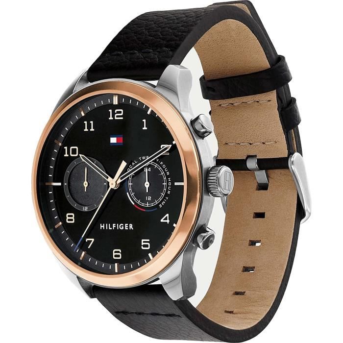 Montre Homme - Tommy Hilfiger 1791786 - Cuir de Veau - Quartz - Étanchéité 5 ATM