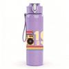 1PC Retro Radio 190 Letter Design 750ml Color Plastic Sports Water Bottle Leakproof Flip Straw Lid Suitable for Sports Office Home Use