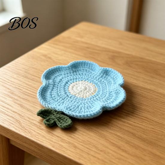 Scratch Resistant Coaster Crochet Flower Coasters, Handmade Knitted Heat Cup Mats Table Placemats, DIY Kit Decorative Doilies for Tabletop Protection,