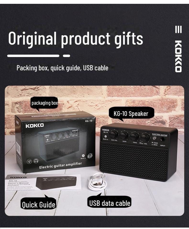 KOKKO KG-10 Портативная электрогитара с Bluetooth, маленькая, перезаряжаемая для использования на открытом воздухе
