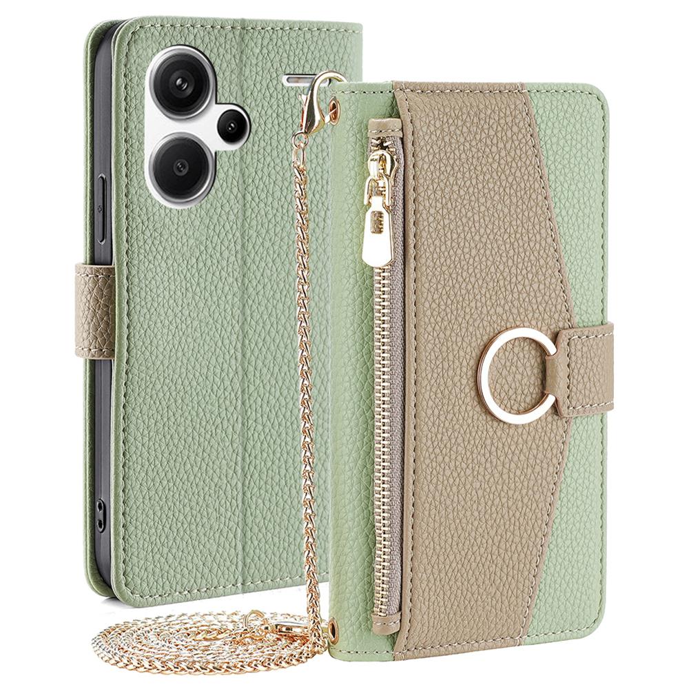 Чехол-кроссбоди на молнии для Xiaomi Redmi Note 13 Pro+ 5G с карманом на молнии и зеркальцем для макияжа